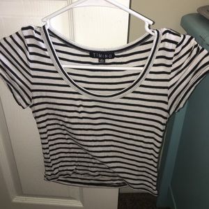 B&W striped crop top